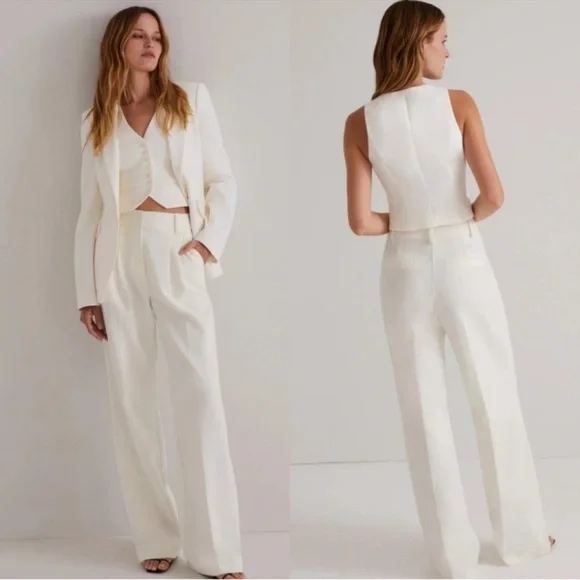 Favorite Daughter Wide Leg The Shortie Favorite Pant in Ivory White Size 10 NWT - Picture 2 of 16